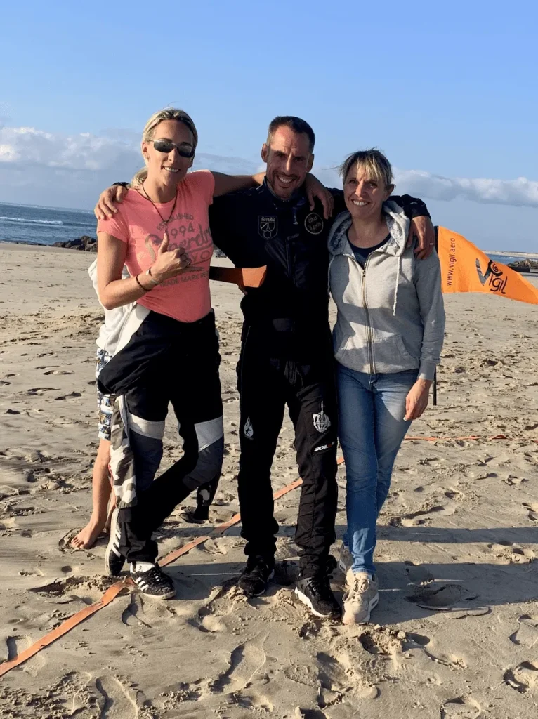 Plage de Soulac-sur-Mer après atterissage en parachute