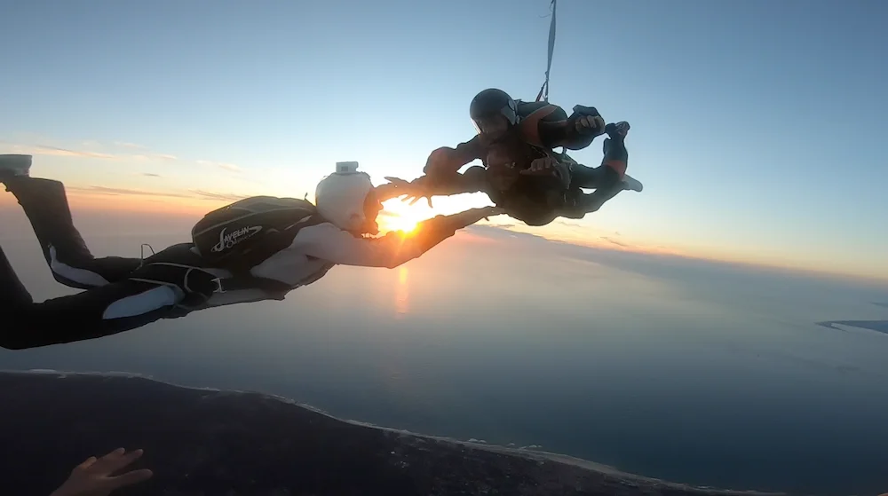 Capture vidéo pendant un saut en parachute