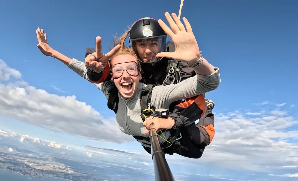 Saut en parachute filmé en Gironde