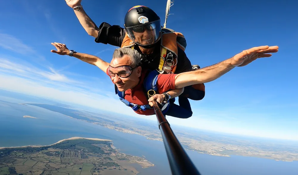 Saut en parachute au-dessus de l'Estuaire de la Gironde