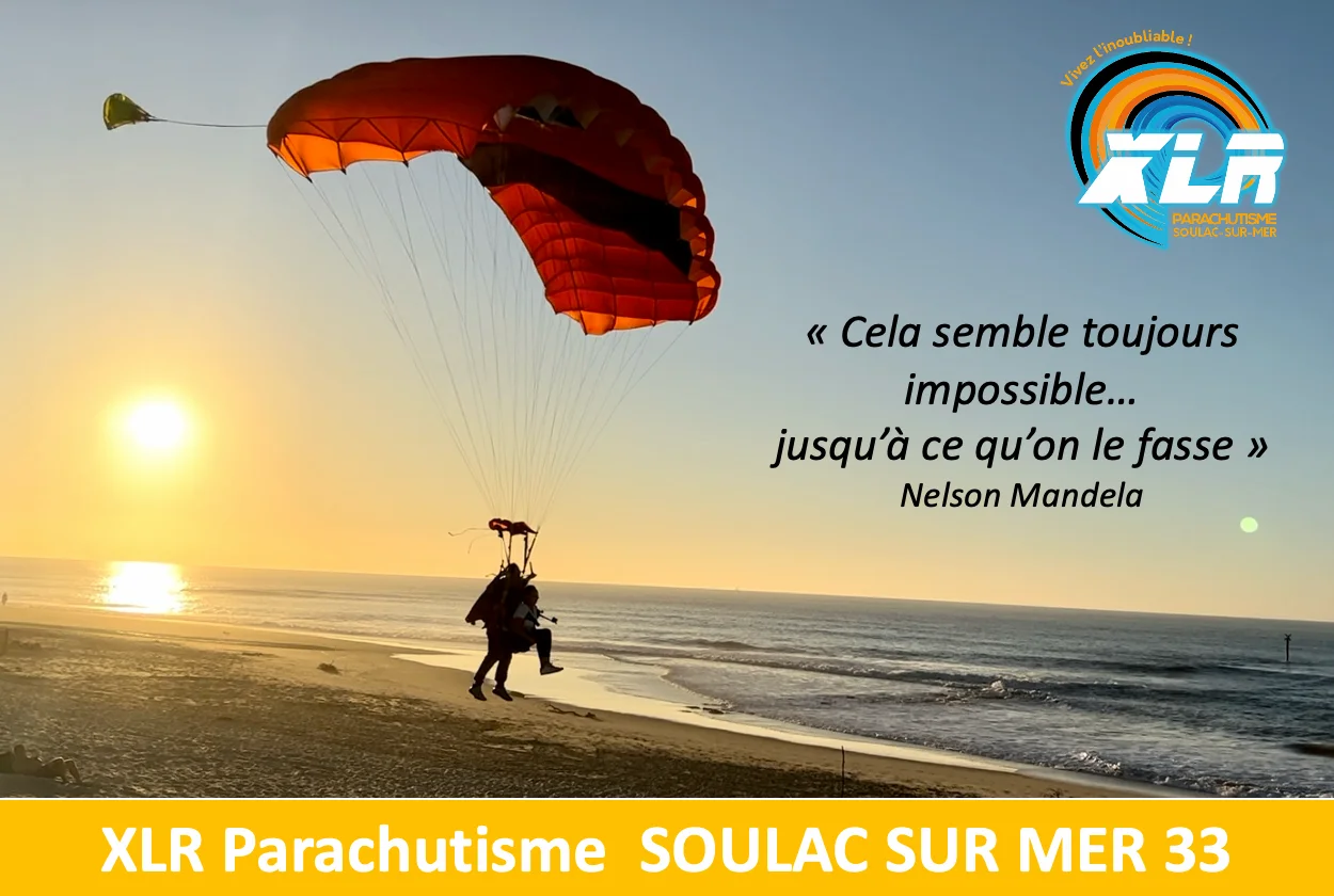 Atterrissage d'un parachute sur la plage de Soulac-sur-Mer